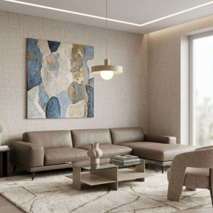 Lampadario a sospensione con cavo CANAN 1xE27/15W/230V Ø 40 cm beige