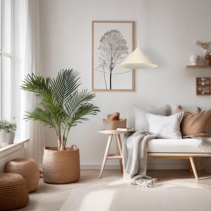 Lampadario a sospensione con cavo CAPITAL 1xGX53/15W/230V diametro 46 cm colore crema