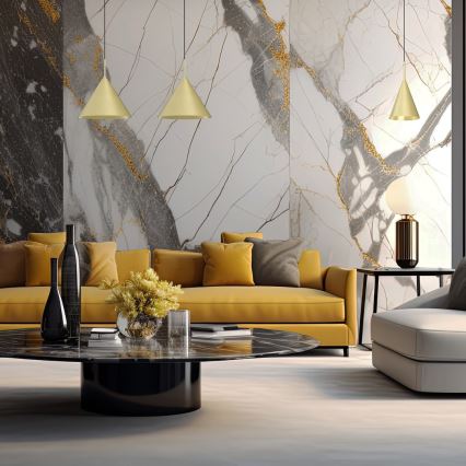 Lampadario a sospensione con cavo CAPITAL 1xGX53/15W/230V Ø 32 cm dorato