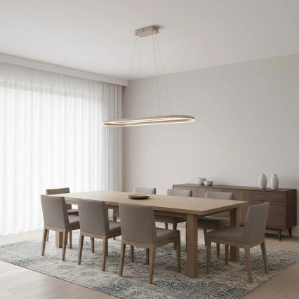 Lampadario a sospensione con cavo CASHMERE LED/80W/230V 30x100 cm bianco