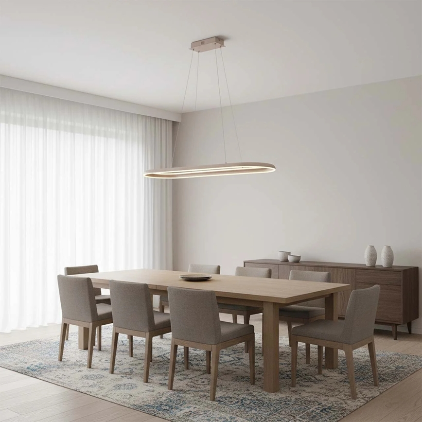 Lampadario a sospensione con cavo CASHMERE LED/80W/230V 30x100 cm bianco