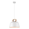 Lampadario a sospensione con cavo CLIP 1xE27/40W/230V bianco/marrone