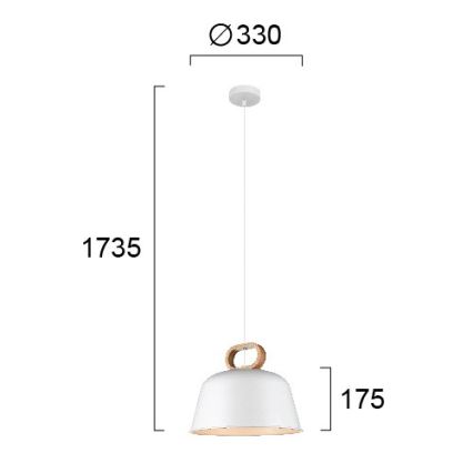 Lampadario a sospensione con cavo CLIP 1xE27/40W/230V bianco/marrone