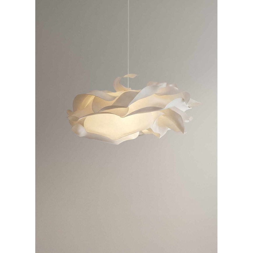 Lampadario a sospensione con cavo CLOUDY, 1xE27/40W/230V, bianco