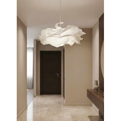Lampadario a sospensione con cavo CLOUDY, 1xE27/40W/230V, bianco
