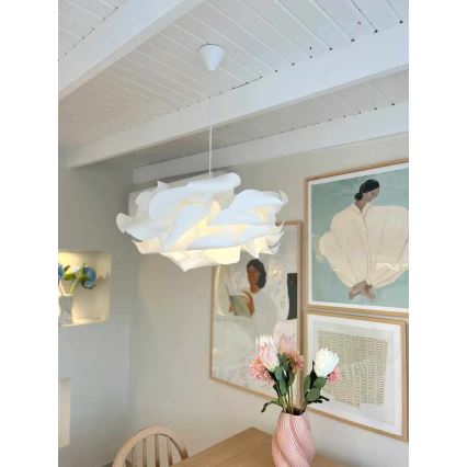Lampadario a sospensione con cavo CLOUDY, 1xE27/40W/230V, bianco