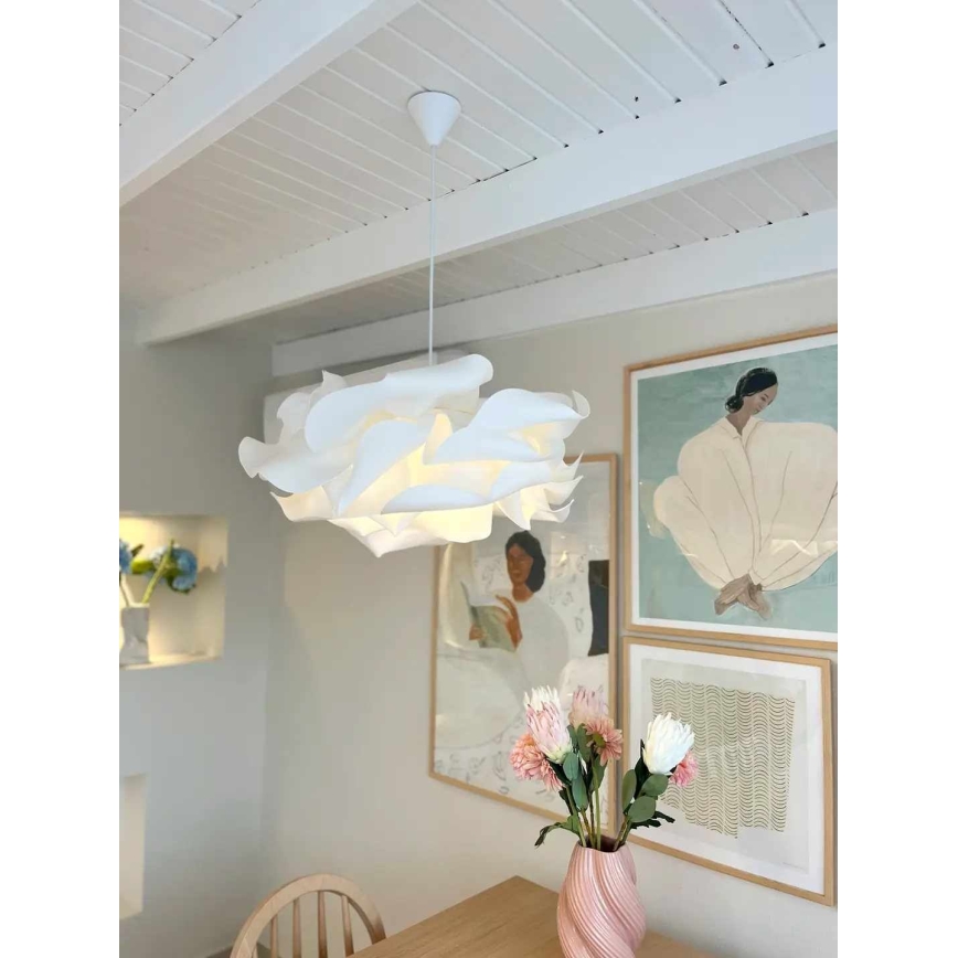 Lampadario a sospensione con cavo CLOUDY, 1xE27/40W/230V, bianco