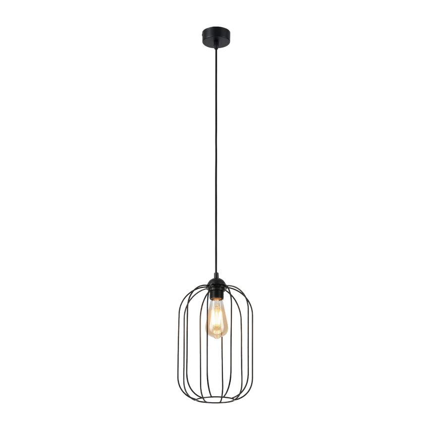 Lampadario a sospensione con cavo DESTELLO 1xE27/15W/230V diam. 21 cm nero