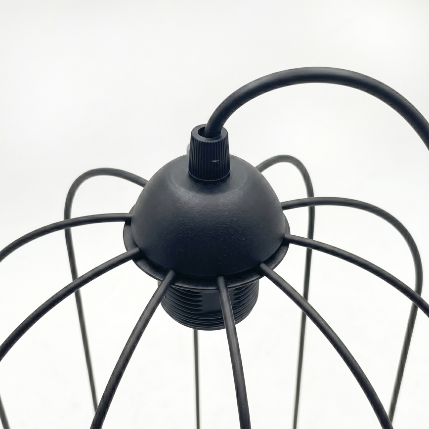 Lampadario a sospensione con cavo DESTELLO 1xE27/15W/230V diam. 21 cm nero