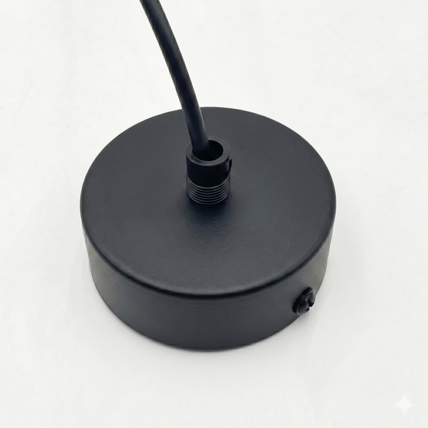 Lampadario a sospensione con cavo DESTELLO 1xE27/15W/230V diam. 21 cm nero