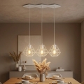 Lampadario a sospensione con cavo DIAMOND 3xE27/60W/230V bianco