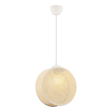Lampadario a sospensione con cavo DRUM 1xE27/60W/230V colore crema