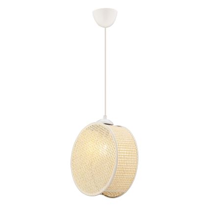 Lampadario a sospensione con cavo DRUM 1xE27/60W/230V colore crema