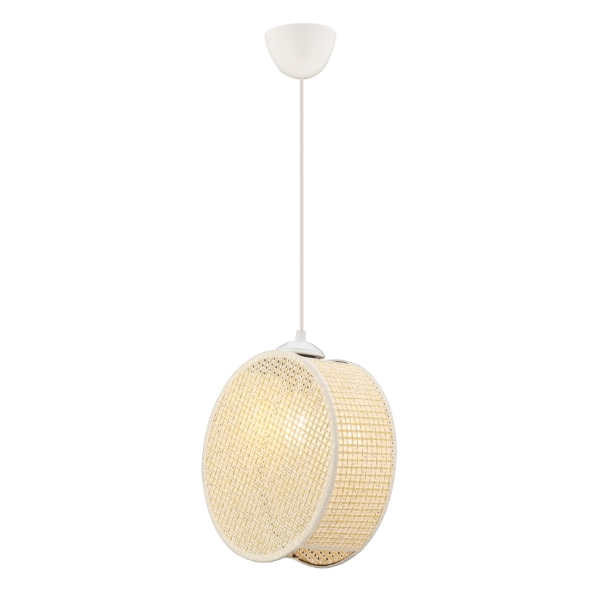 Lampadario a sospensione con cavo DRUM 1xE27/60W/230V colore crema