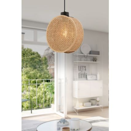 Lampadario a sospensione con cavo DRUM 1xE27/60W/230V marrone
