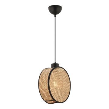 Lampadario a sospensione con cavo DRUM 1xE27/60W/230V marrone/nero
