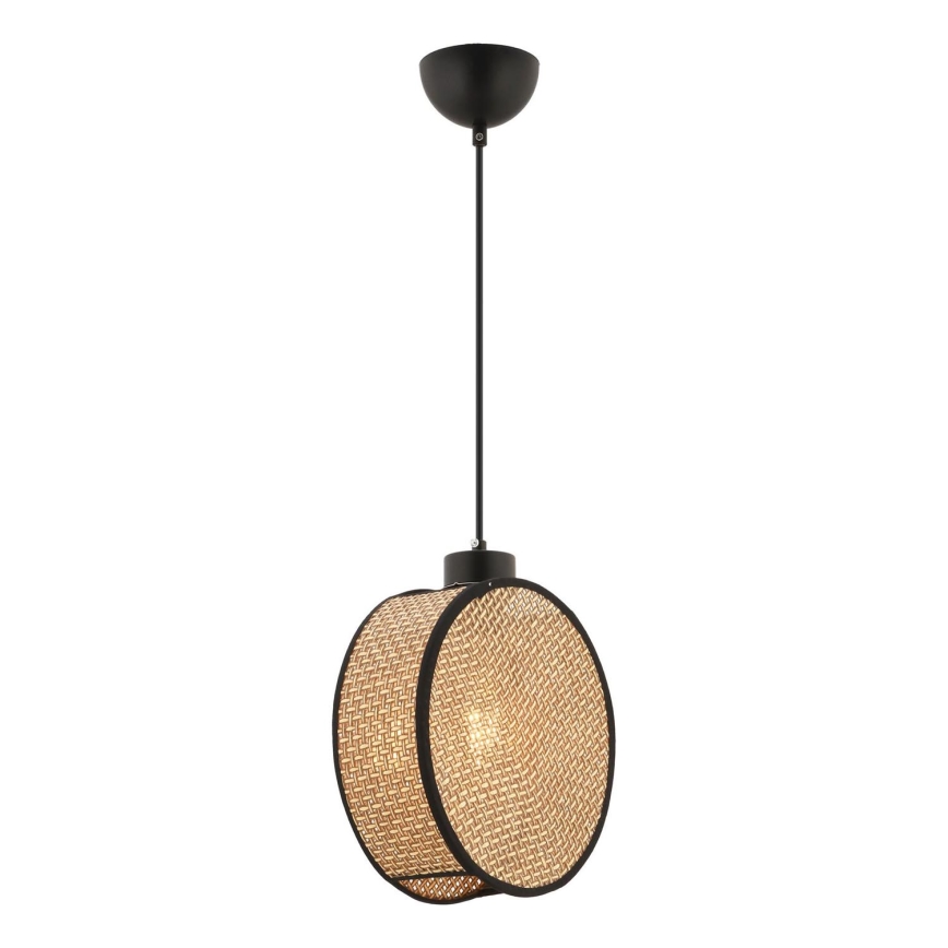 Lampadario a sospensione con cavo DRUM 1xE27/60W/230V marrone/nero