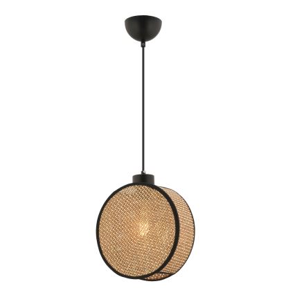 Lampadario a sospensione con cavo DRUM 1xE27/60W/230V marrone/nero