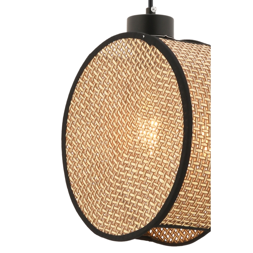 Lampadario a sospensione con cavo DRUM 1xE27/60W/230V marrone/nero