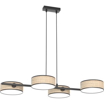 Lampadario a sospensione con cavo DRUMZ 4xE14/10W/230V beige