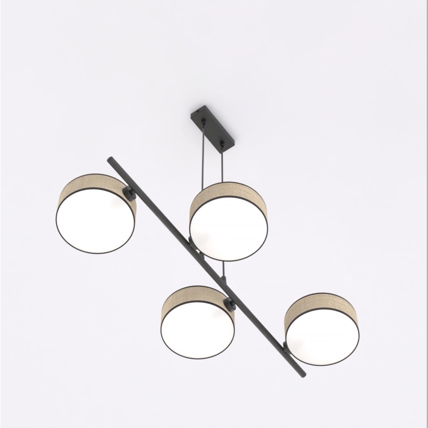 Lampadario a sospensione con cavo DRUMZ 4xE14/10W/230V beige