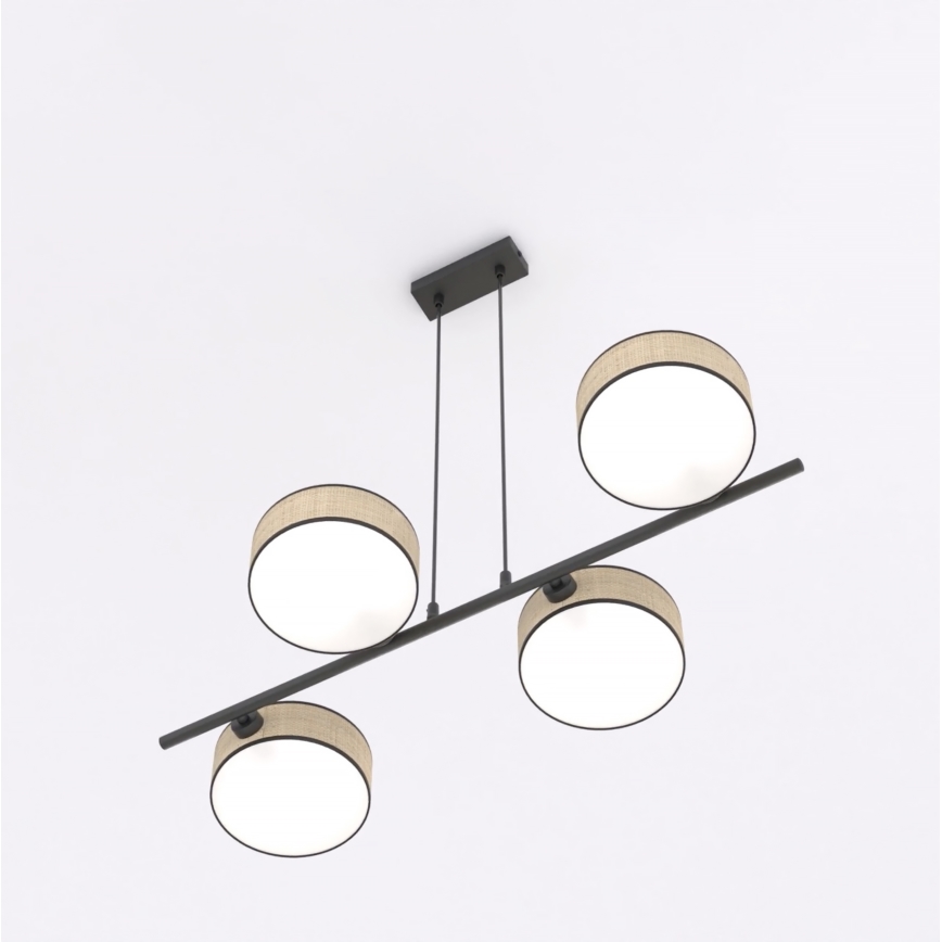 Lampadario a sospensione con cavo DRUMZ 4xE14/10W/230V beige