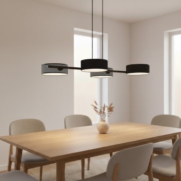 Lampadario a sospensione con cavo DRUMZ 4xE14/10W/230V nero/grigio