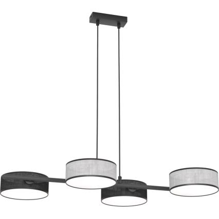 Lampadario a sospensione con cavo DRUMZ 4xE14/10W/230V nero/grigio