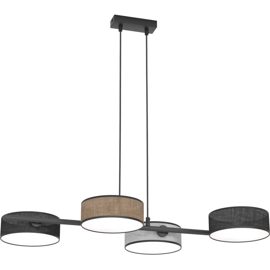 Lampadario a sospensione con cavo DRUMZ 4xE14/10W/230V nero/marrone/grigio