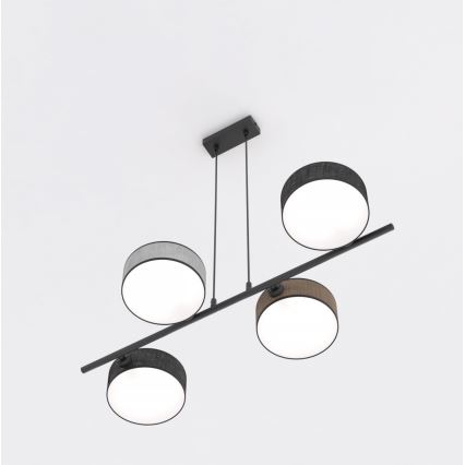 Lampadario a sospensione con cavo DRUMZ 4xE14/10W/230V nero/marrone/grigio
