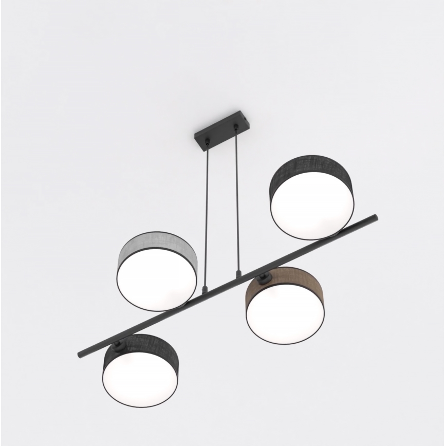 Lampadario a sospensione con cavo DRUMZ 4xE14/10W/230V nero/marrone/grigio