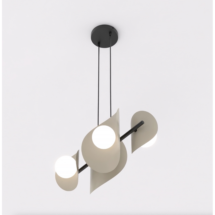 Lampadario a sospensione con cavo ELEMENTI 4xG9/8W/230V beige