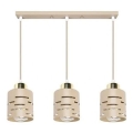 Lampadario a sospensione con cavo ELEN 3xE27/35W/230V beige/oro