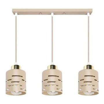 Lampadario a sospensione con cavo ELEN 3xE27/35W/230V beige/oro