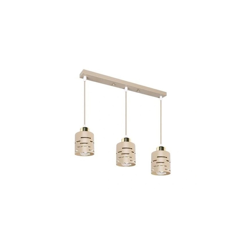 Lampadario a sospensione con cavo ELEN 3xE27/35W/230V beige/oro