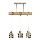Lampadario a sospensione con cavo ELEN 3xE27/35W/230V beige/oro/marrone