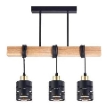 Lampadario a sospensione con cavo ELEN 3xE27/35W/230V nero/oro/marrone
