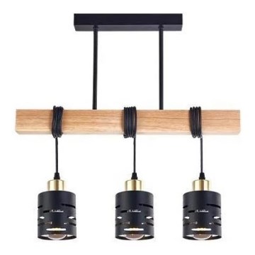 Lampadario a sospensione con cavo ELEN 3xE27/35W/230V nero/oro/marrone