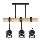 Lampadario a sospensione con cavo ELEN 3xE27/35W/230V nero/oro/marrone