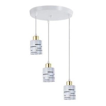 Lampadario a sospensione con cavo ELEN 3xE27/35W/230V Ø 29 cm bianco/oro