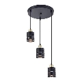 Lampadario a sospensione con cavo ELEN 3xE27/35W/230V Ø 29 cm nero/oro