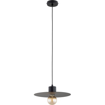 Lampadario a sospensione con cavo EMELI 1xE27/15W/230V nero