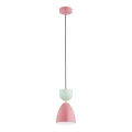 Lampadario a sospensione con cavo ENTORI 1xE27/15W/230V rosa/menta
