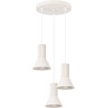 Lampadario a sospensione con cavo ESTRIA 3xE14/10W/230V Ø 30 cm crema