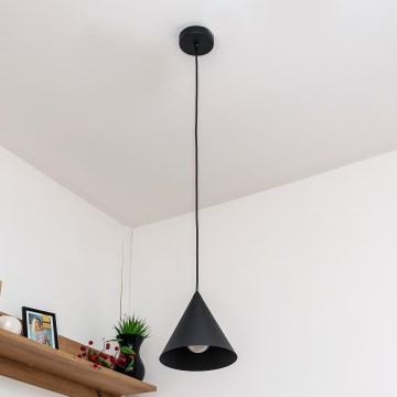 Lampadario a sospensione con cavo ETNA 1xE27/15W/230V Ø 18,5 cm nero