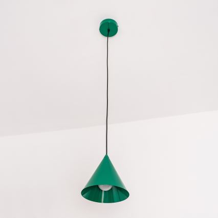 Lampadario a sospensione con cavo ETNA 1xE27/15W/230V, Ø 18,5 cm, verde