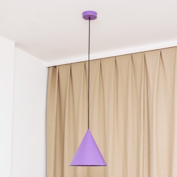 Lampadario a sospensione con cavo ETNA 1xE27/15W/230V Ø 25 cm, viola