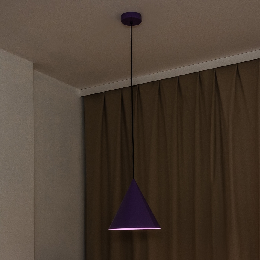 Lampadario a sospensione con cavo ETNA 1xE27/15W/230V Ø 25 cm, viola