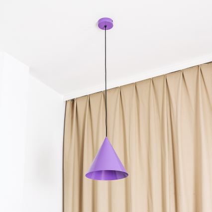 Lampadario a sospensione con cavo ETNA 1xE27/15W/230V Ø 25 cm, viola