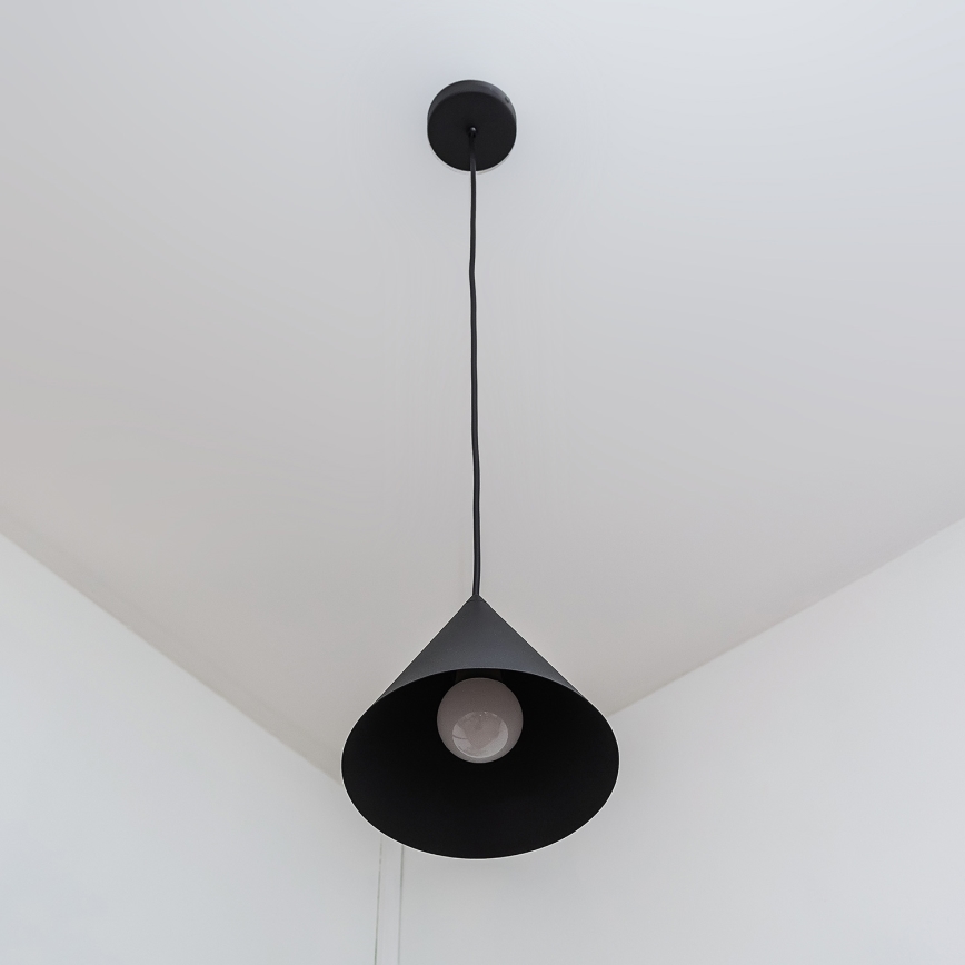 Lampadario a sospensione con cavo ETNA II 1xE27/15W/230V Ø 18,5 cm nero